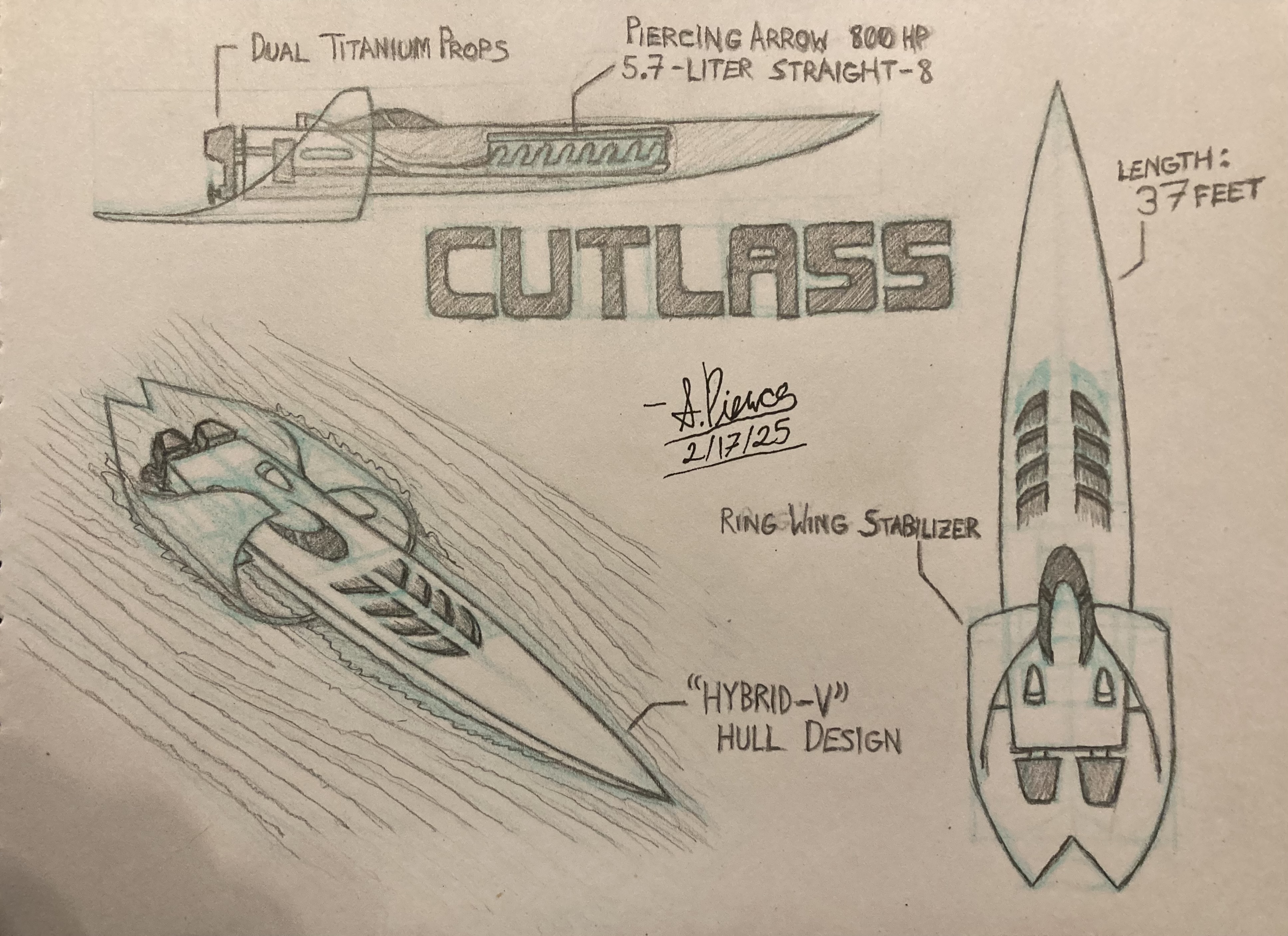 Cutlass Custom Speedboat Design